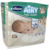 Chicco Airy Ultra Fit&Dry New Born Taglia 1 Pannolini per Bimbi 2-5 kg, 27 Pezzi